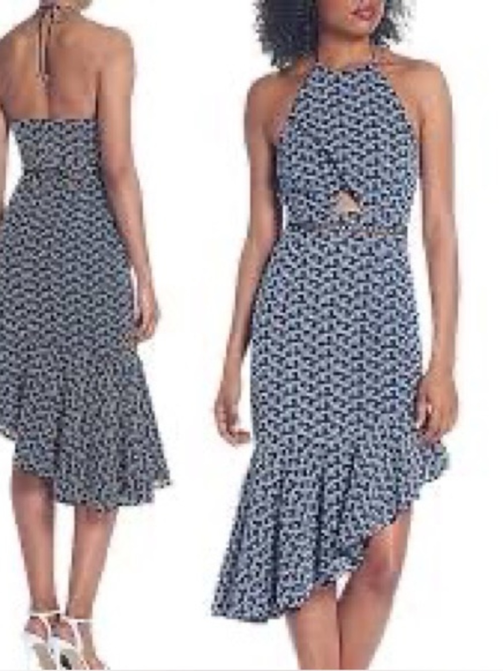 Keepsake Blossom Embroidered Halter Dress size large